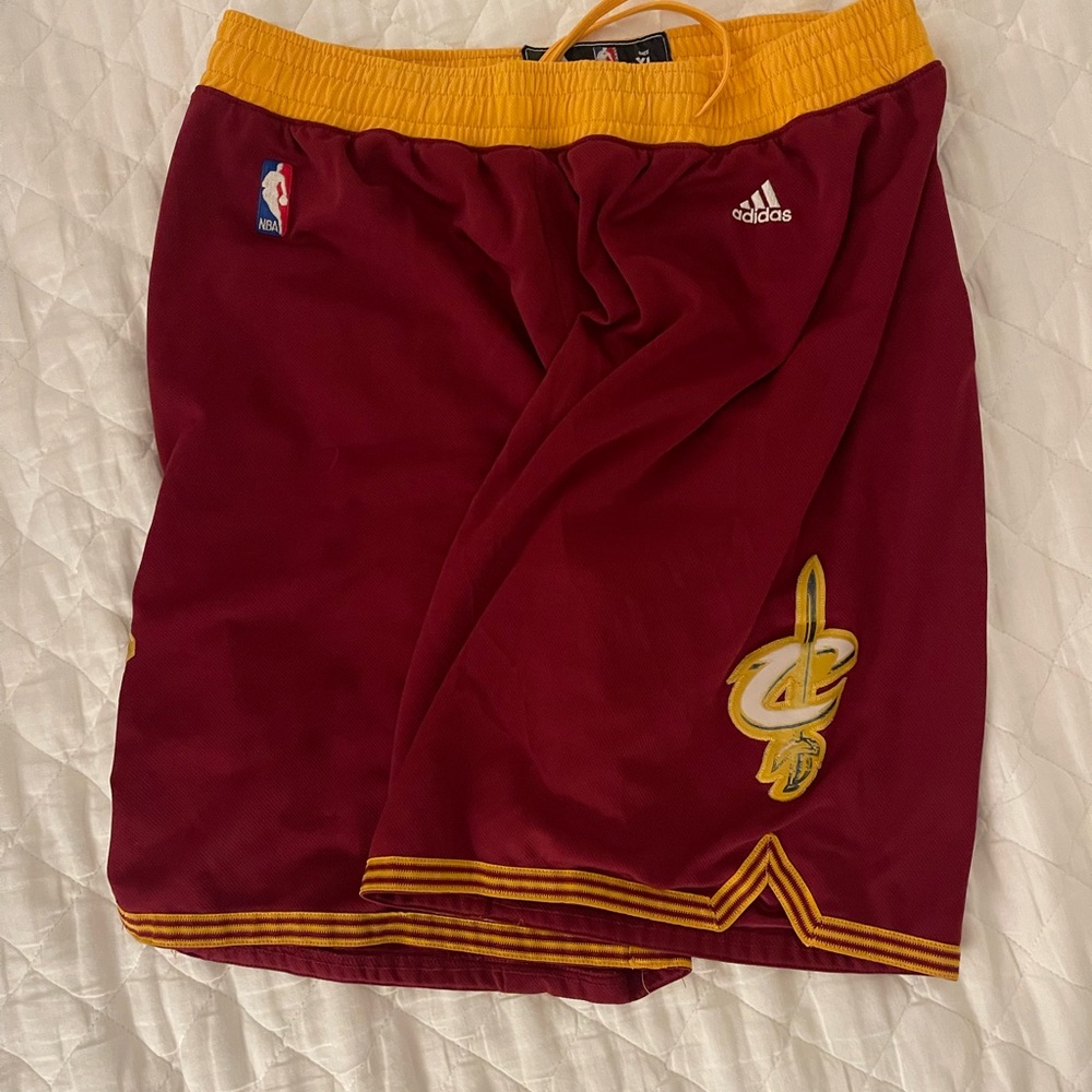Adidas Burgundy and Gold NBA Shorts